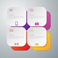 Vector illustration infographics squares with rounded corners Royalty Free Stock Photo