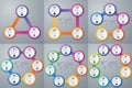 Vector illustration infographics three, four , five, six , seven and eight options Royalty Free Stock Photo