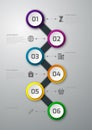 Vector illustration infographics timeline paper circles