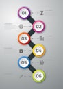 Vector illustration infographics timeline paper circles