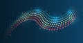 Vector illustration, information flow on a dark background. Visualization of sorting a large amount of data. Process of
