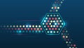 Vector illustration, information flow on a dark background. Visualization of sorting a large amount of data. Process of