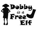 Vector illustration inscription Dobby is a free elf Royalty Free Stock Photo