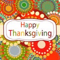 Vector illustration inscription Happy Thanksgiving Beautiful col