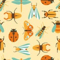 Vector illustration of insects icons collection Royalty Free Stock Photo