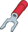 Insulated Snap Spade Terminal Vector Illustration