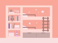 Vector illustration. Interior of the children`s room.