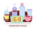 Vector illustration Intermittent fasting. Royalty Free Stock Photo