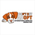 Vector illustration of International homeless animals day. Cute