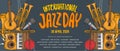 Internationa jazz day poster  template. Royalty Free Stock Photo