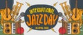 Internationa jazz day poster vector template Royalty Free Stock Photo