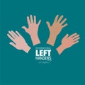 International lefthanders Day. August 13. Happy Left Handers Day