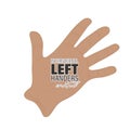 International lefthanders Day. August 13. Happy Left Handers Day