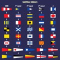 International maritime signal flags. Letters and numbers.