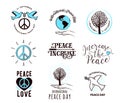 Vector illustration of international peace day september 21 Royalty Free Stock Photo