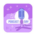 Vector illustration of International Podcast Day on September 30th Royalty Free Stock Photo