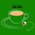 International Tea Day with Cup and Pot observed on 21 May Royalty Free Stock Photo