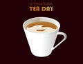 International Tea Day with Cup and Pot observed on 21 May Royalty Free Stock Photo