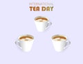 International Tea Day with Cup and Pot observed on 21 May Royalty Free Stock Photo