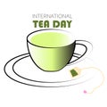 International Tea Day with Cup and Pot observed on 21 May Royalty Free Stock Photo