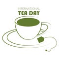 International Tea Day with Cup and Pot observed on 21 May Royalty Free Stock Photo