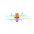 vector illustration internet voice chat cartoon.