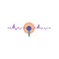 vector illustration internet voice chat cartoon.