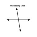 Vector illustration of Intersecting Lines on a white background. Royalty Free Stock Photo