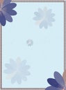 Vector illustration of Invitation card background design, dark blue gray, rose brown color flowers with bole color border Royalty Free Stock Photo