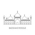 Vector illustration, Islamabad mosque. Architecture religion symbol.