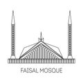 Vector illustration, Islamabad mosque. Architecture religion symbol.