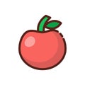 Vector cartoon red apple icon isolated on background Royalty Free Stock Photo