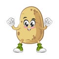 vector illustration of healthy cute mascot of potatoes