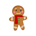 Vector illustration of an isolated gingerbread man on white background Royalty Free Stock Photo