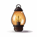 Vintage Lantern Vector Illustration With Clever Cartoon Style