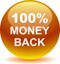 Money back button web icon golden Royalty Free Stock Photo