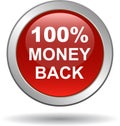 Money back button web icon red Royalty Free Stock Photo