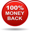 Money back button web icon red