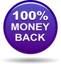 Money back button web icon violet