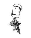 Vector illustration of isolated monochrome spray gun. Custom services tool