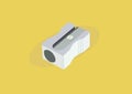 Vector Illustration Isolated of a Pencil Sharpener on Yellow Background Royalty Free Stock Photo