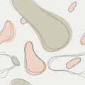 Vector illustration isolated seamless pattern background. Doodle objects, hand drawn lines, pastel colorl.