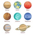 Vector illustration of isolated solar system planets