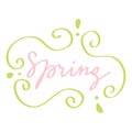 Vector illustration of isolated spring lettering with abstract elements. Calligraphy spring Royalty Free Stock Photo