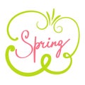 Vector illustration of isolated spring lettering with abstract elements. Calligraphy Spring Royalty Free Stock Photo