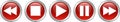 Audio video player buttons red