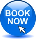 Book now icon web button blue