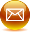 Contact mail icon web buttons gold Royalty Free Stock Photo