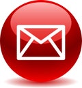 Contact mail icon web buttons red Royalty Free Stock Photo