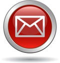 Contact mail icon web buttons red Royalty Free Stock Photo